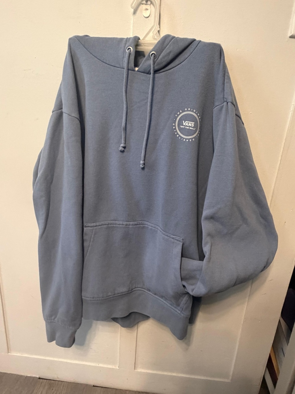 Vans Men's Dusty Blue Crewneck Hoodie with Small Chest Logo